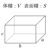 直方体の体積・表面積